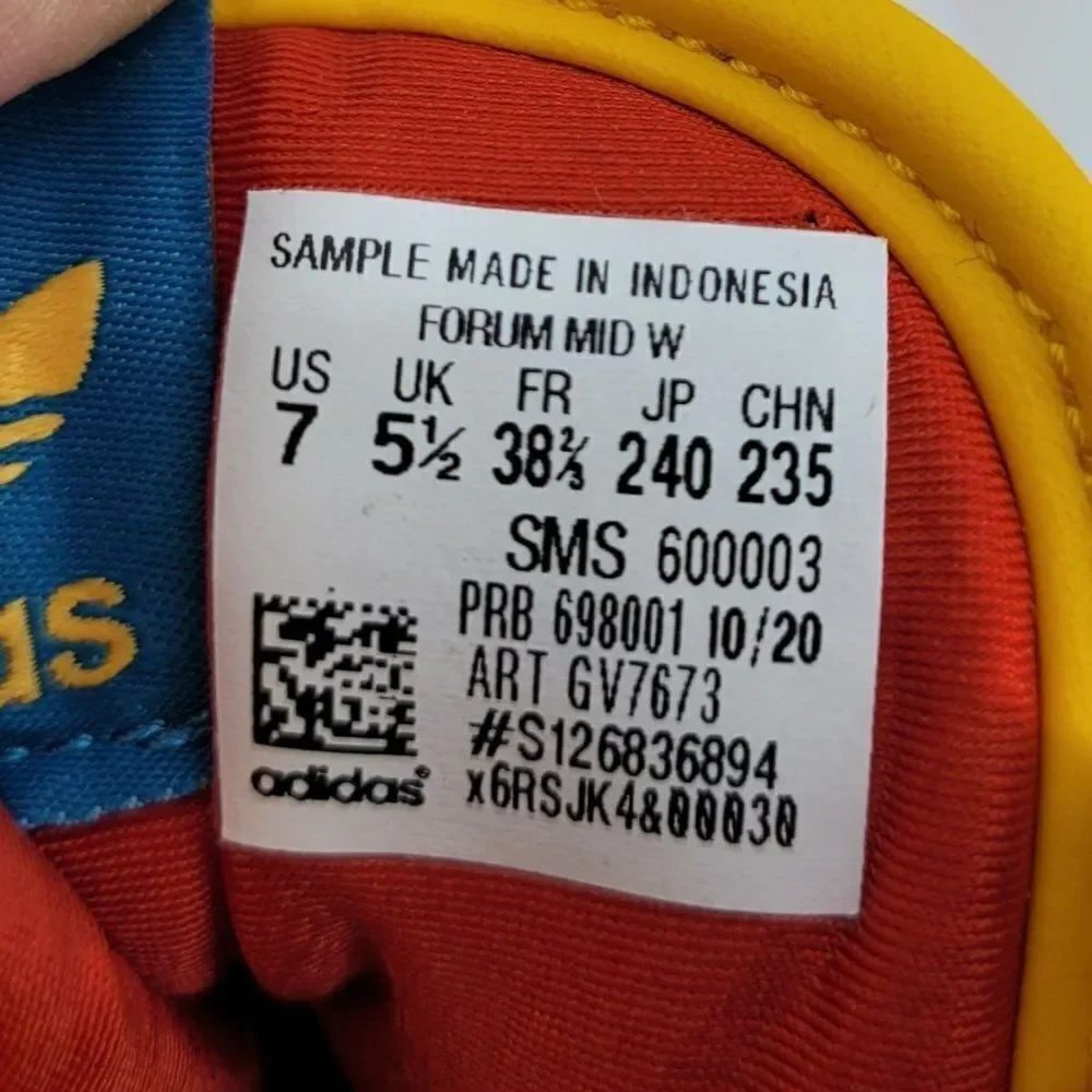 Limoted Edition Adidas High Top Sneakers Sz 7 Kidcore Streetwear‎ Multicolor